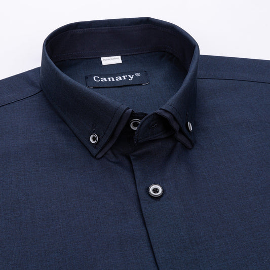 Sötét kék slim fit nagyméretű ing 4xl-9xl - Canary Shirt