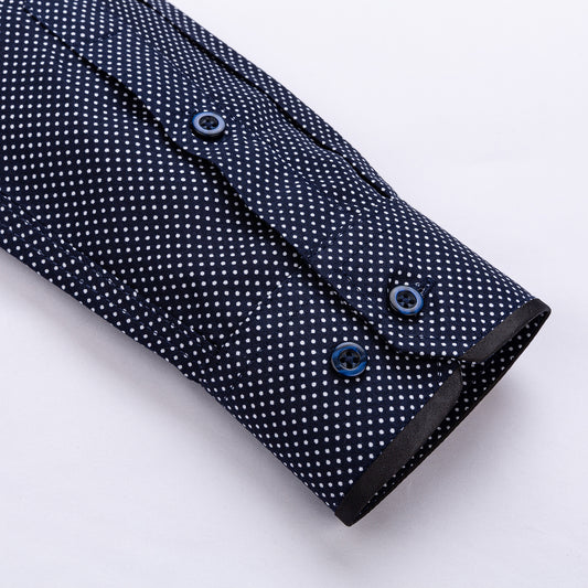 Hosszú ujjú pöttyös karcsúsított férfi ing