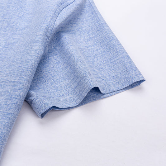 Rövid ujjú kék karcsúsított férfi ing