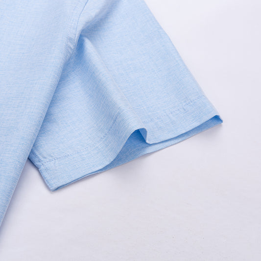 Rövid ujjú világos kék karcsúsított férfi ing