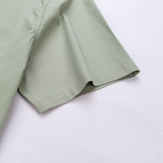 Rövid ujjú zöld karcsúsított férfi ing