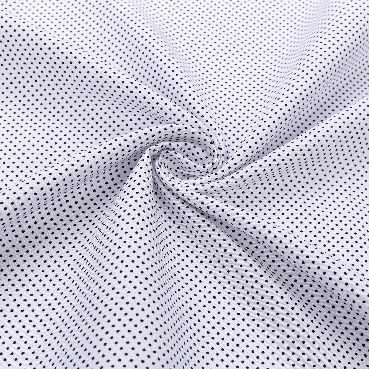 fehér alapon fekete pöttyös slim fit férfi ing anyag kép