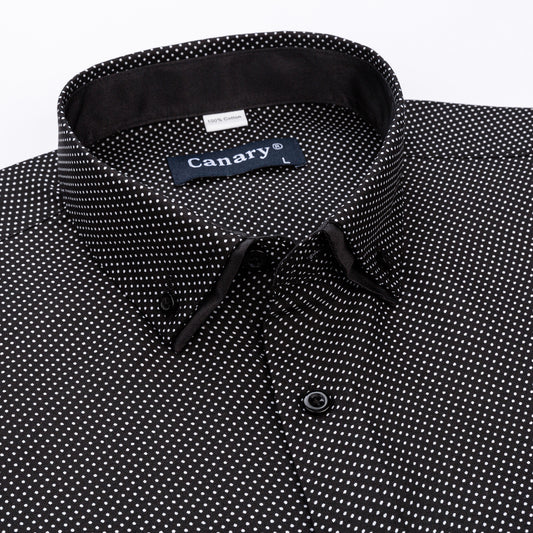 fekete pöttyös ing gallér részlet slim fit
