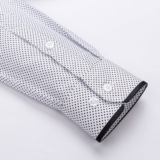 fehér alapon fekete pöttyös slim fit férfi inggel