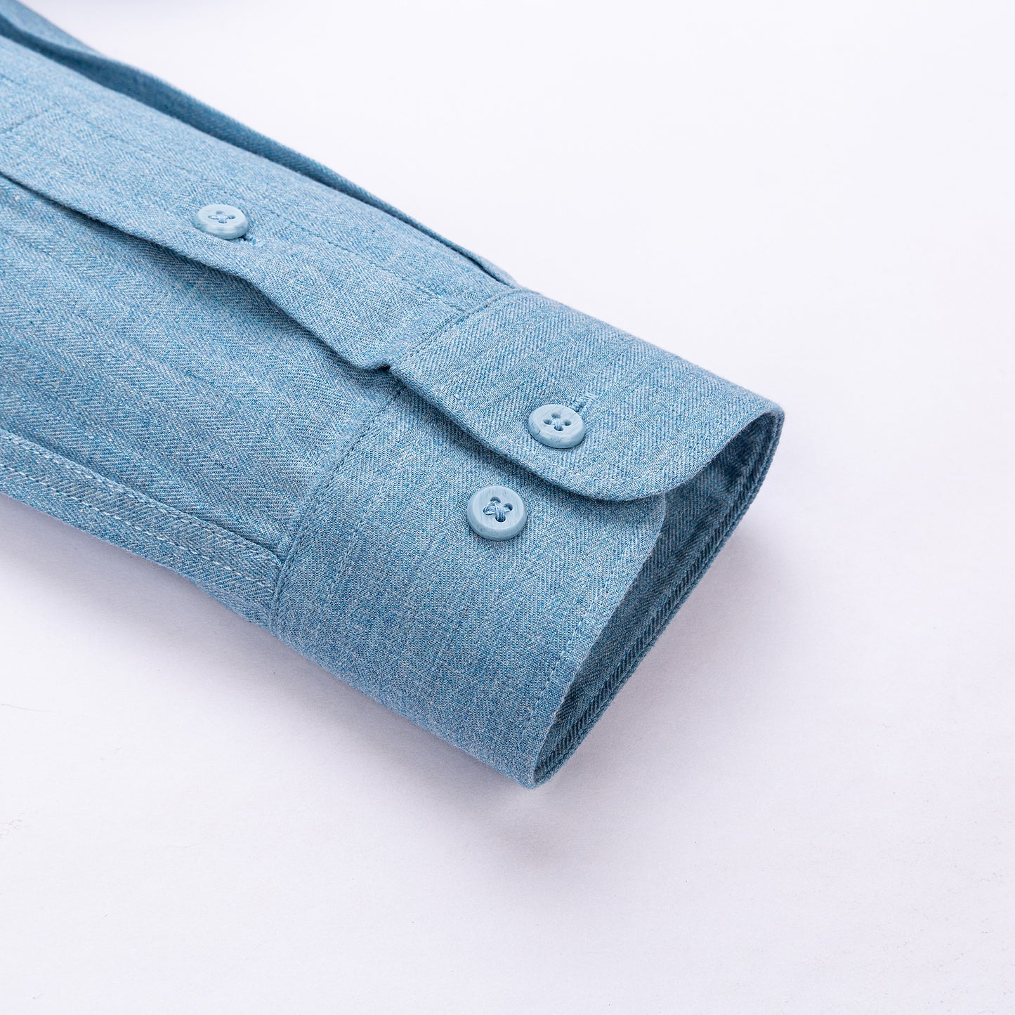 Hosszú ujjú kék férfi ing, lenvászon lélegző és gyűrődésálló, business casual stílus - Canary Shirt