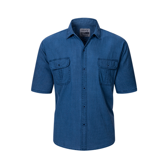 Kék lenvászon férfi ing nyári napokra