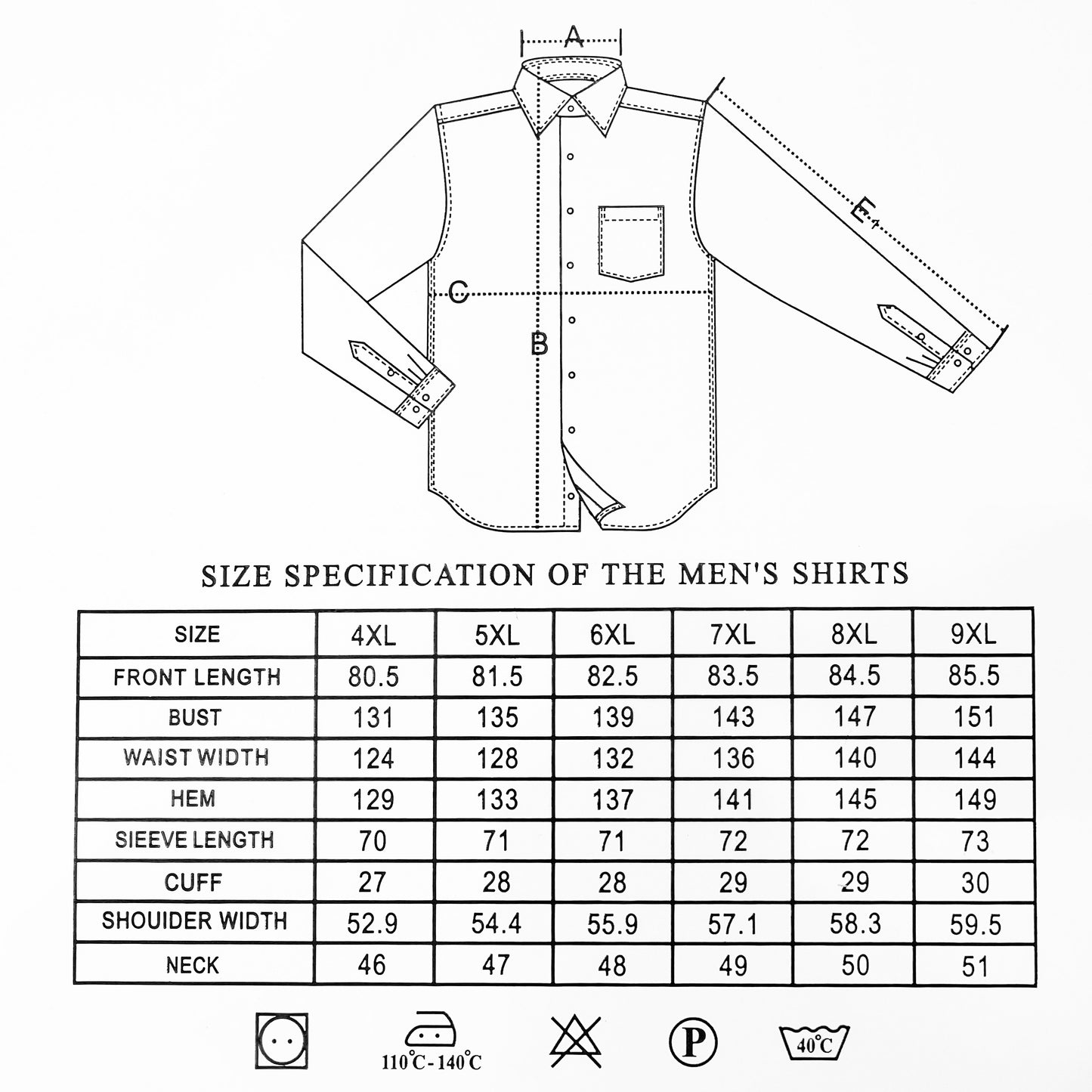 Hosszú ujjú pöttyös karcsúsított extra méretű férfi ing