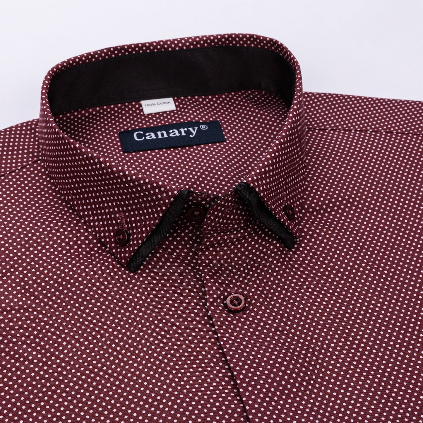 Bordó pöttyös slim fit férfi ing - Canary shirt