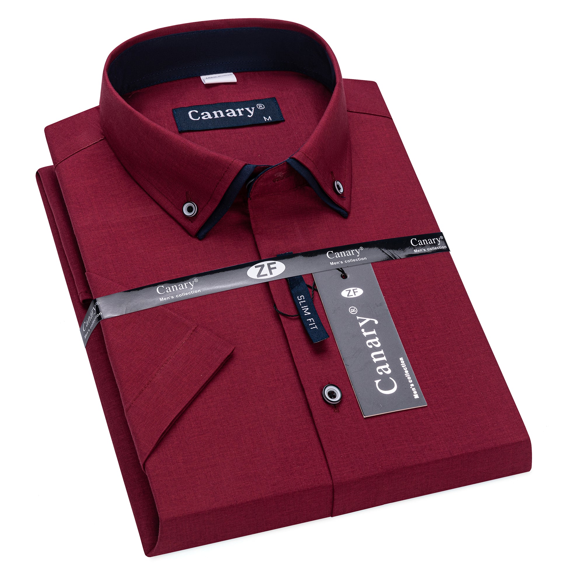 Bordó Canary slim fit férfi ing minden viselethez