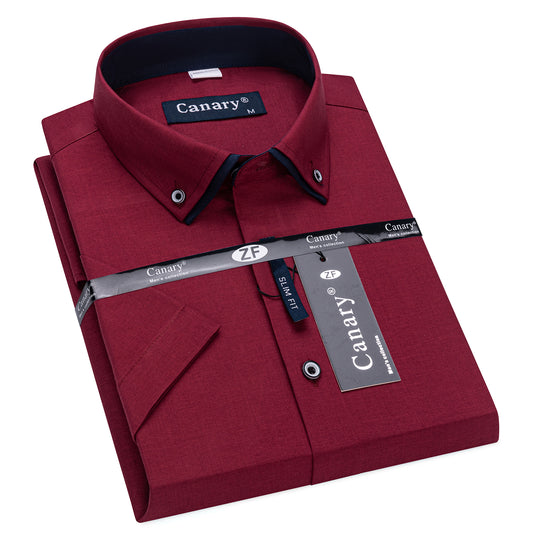 Bordó Canary slim fit férfi ing minden viselethez