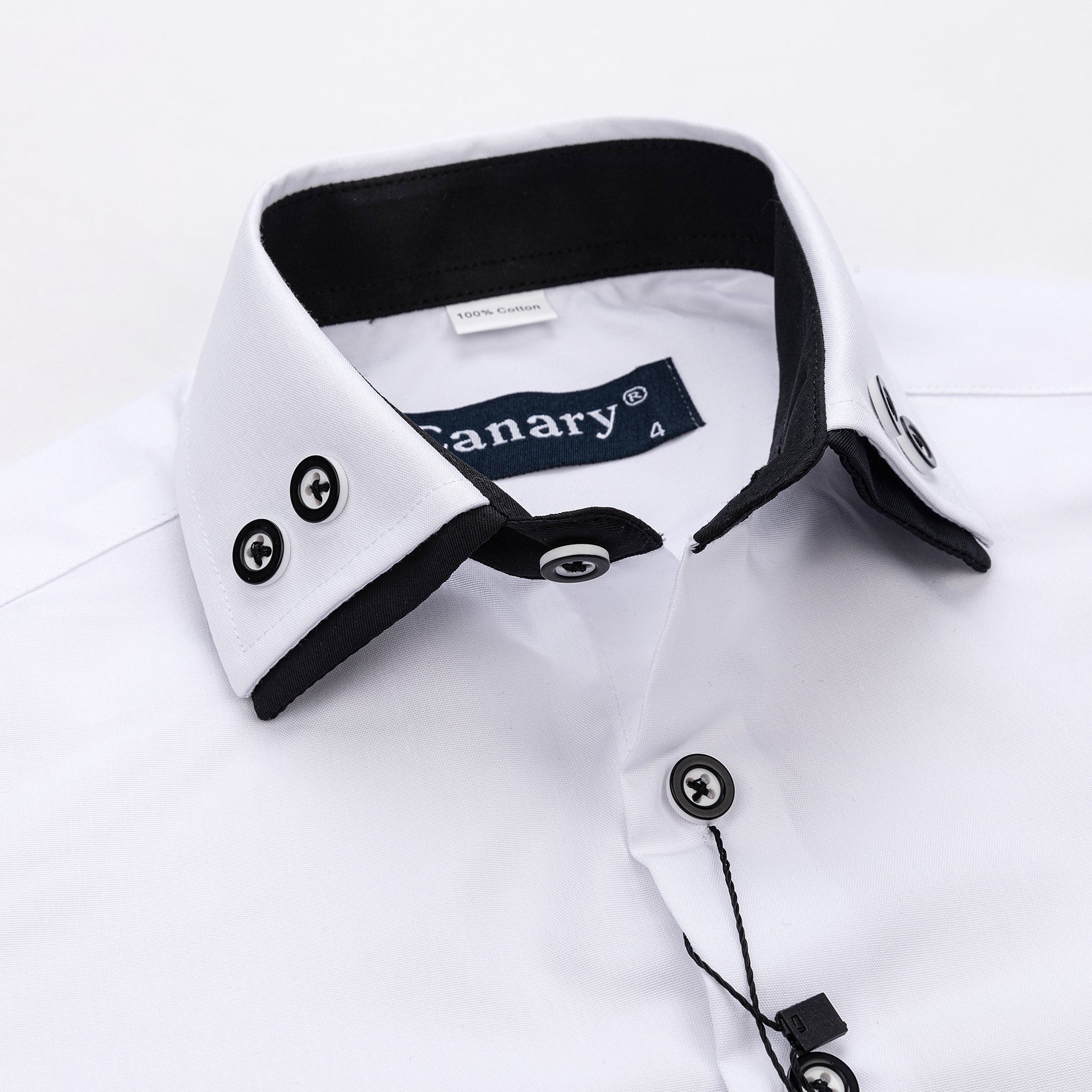 Fehér gyerek elegáns slim fit ing, tökéletes iskolai előadásokra és szülinapi partikra.