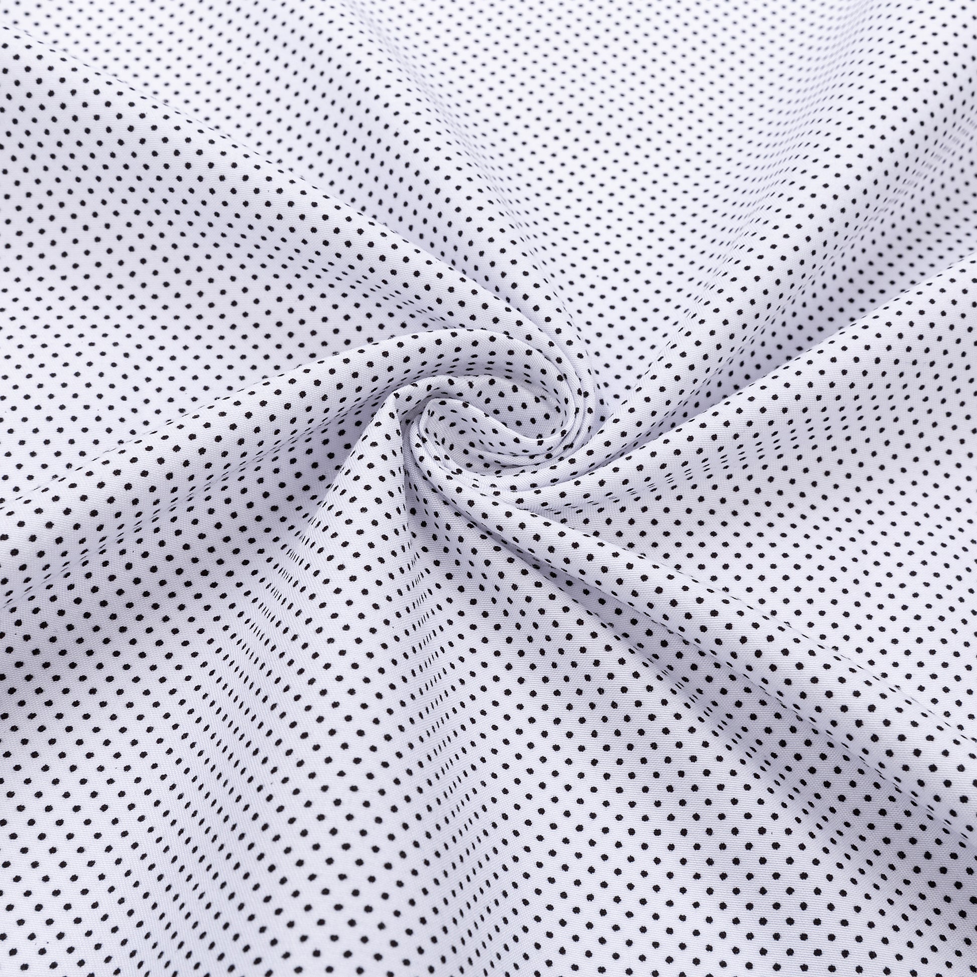 fehér alapon fekete pöttyös slim fit férfi ing anyag kép