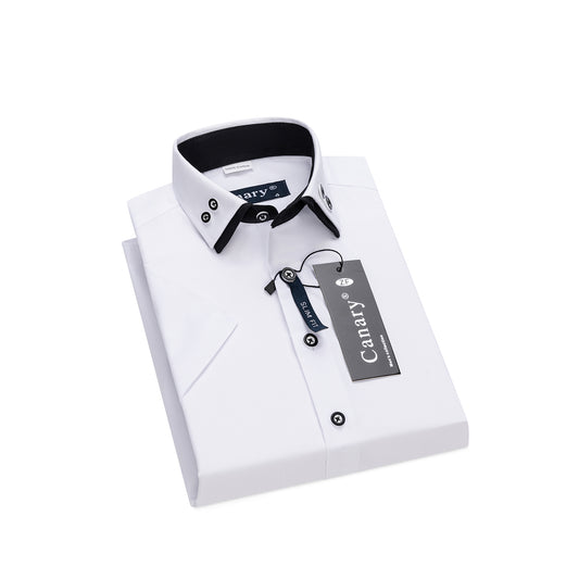 Fehér gyerek elegáns slim fit ing, tökéletes iskolai előadásokra és szülinapi partikra.