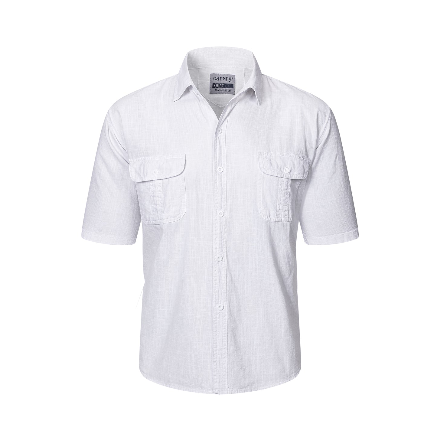 Fehér rövid ujjú vászon ing, canary shirt