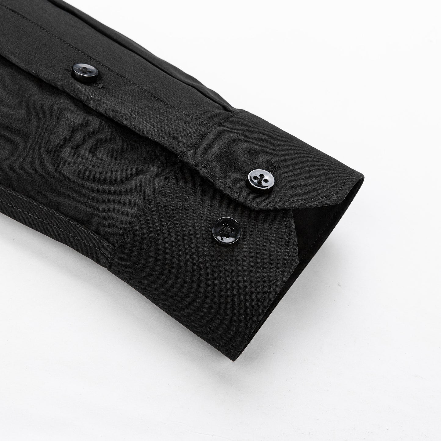 fekete férfi Slim Fit Rugalmas ing mandzsetta részlet