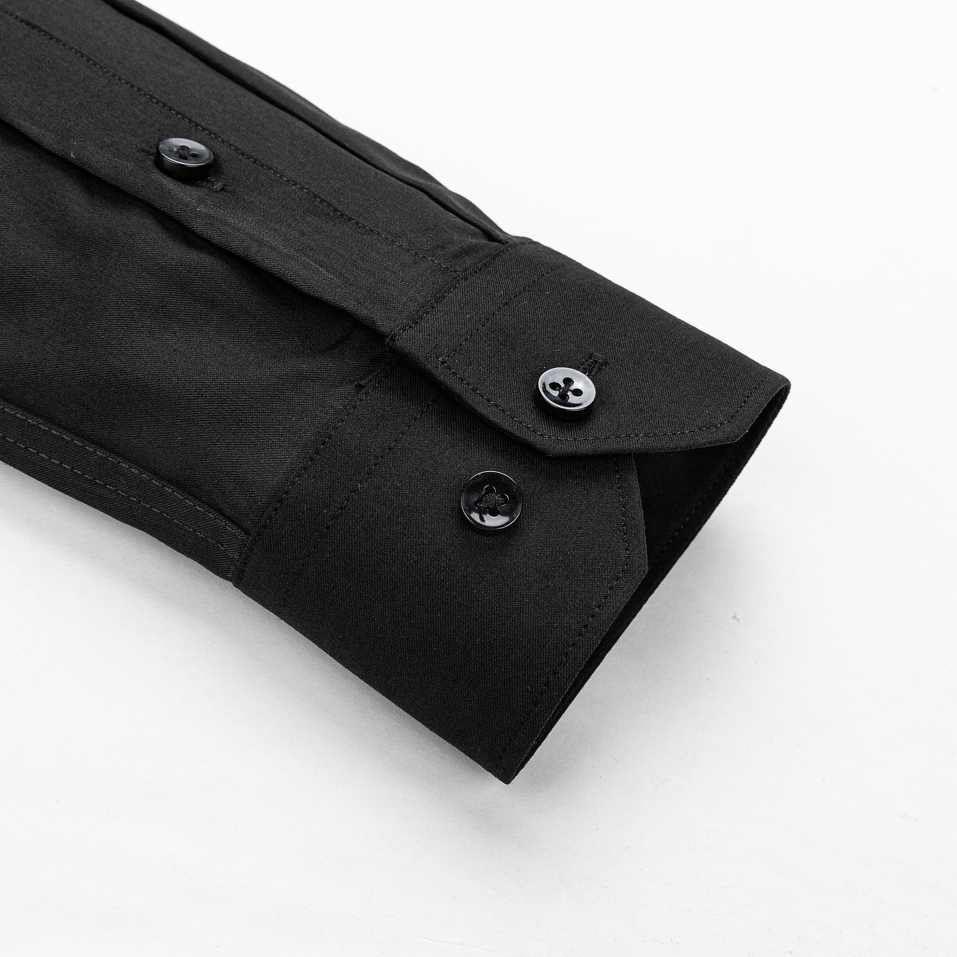 fekete férfi Slim Fit Rugalmas ing mandzsetta részlet