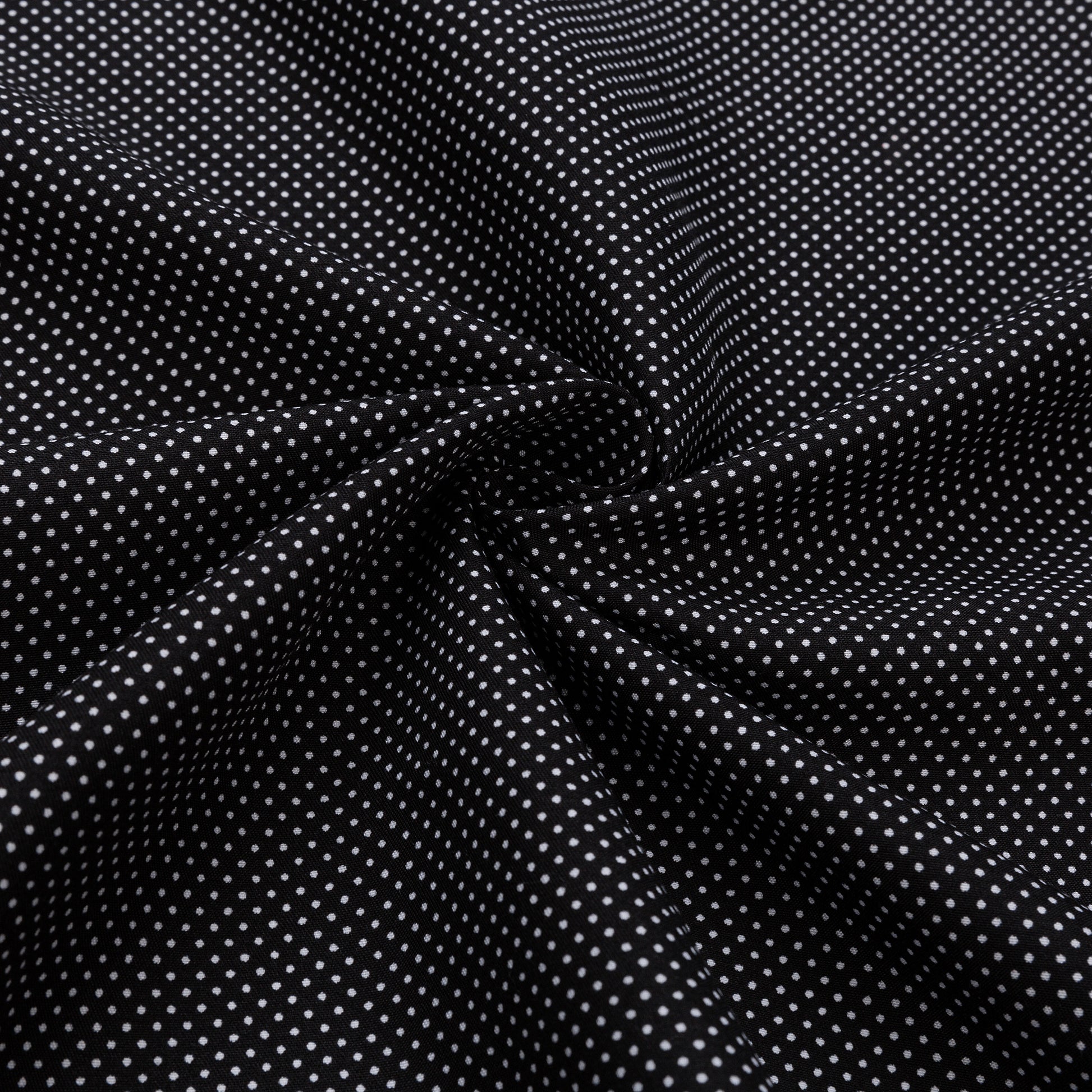 fekete pöttyös férfi ing anyag részlet