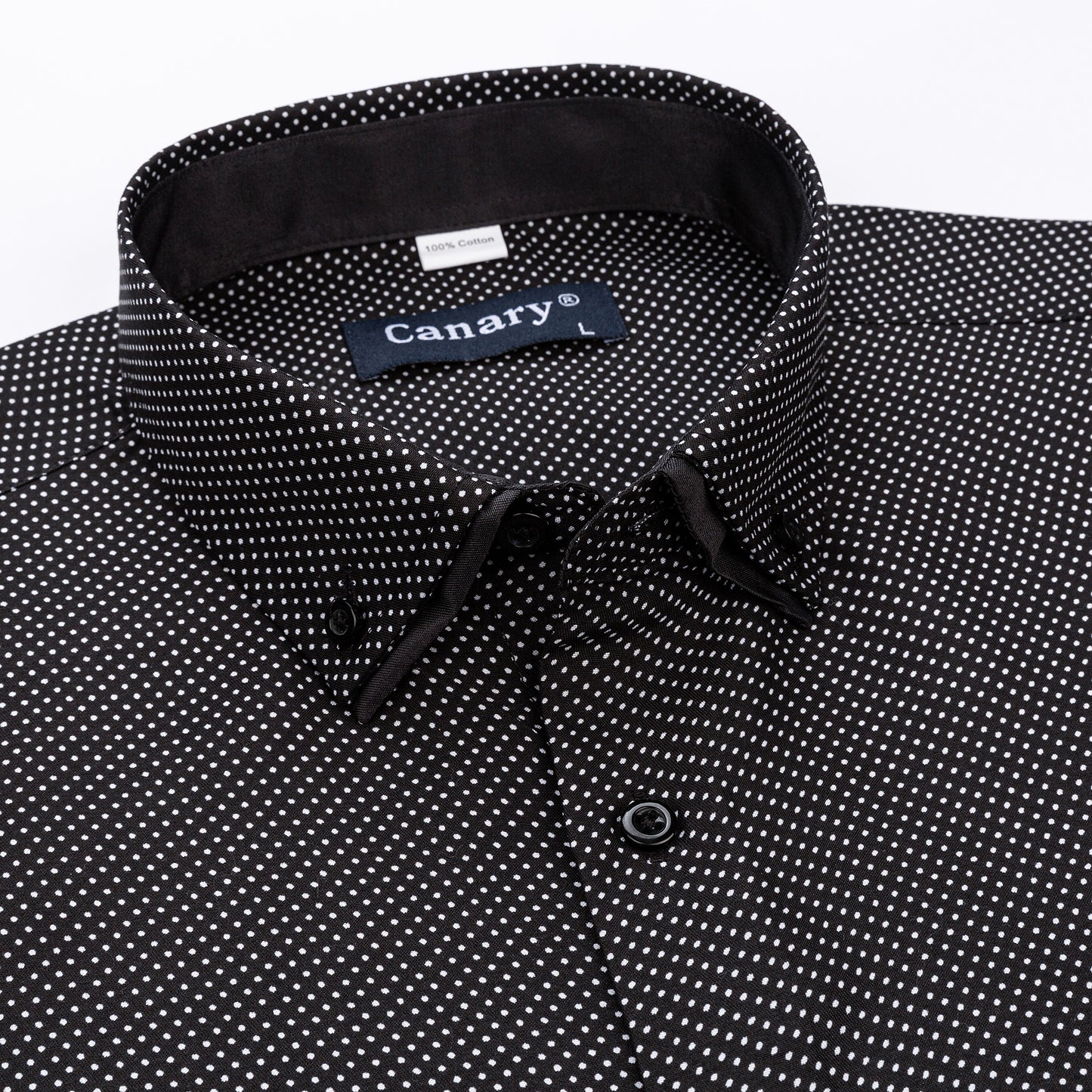 fekete pöttyös ing gallér részlet slim fit