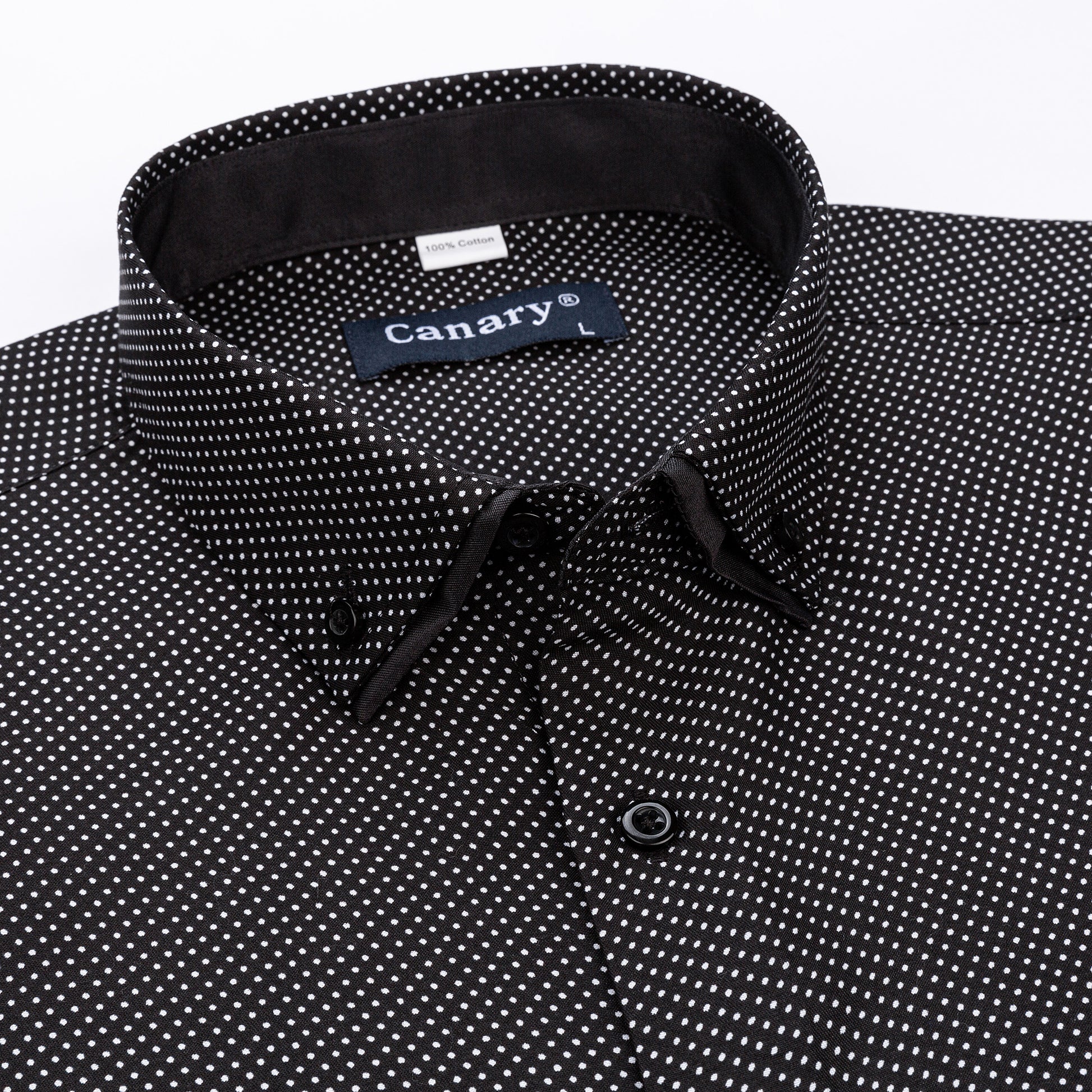 fekete pöttyös ing gallér részlet slim fit