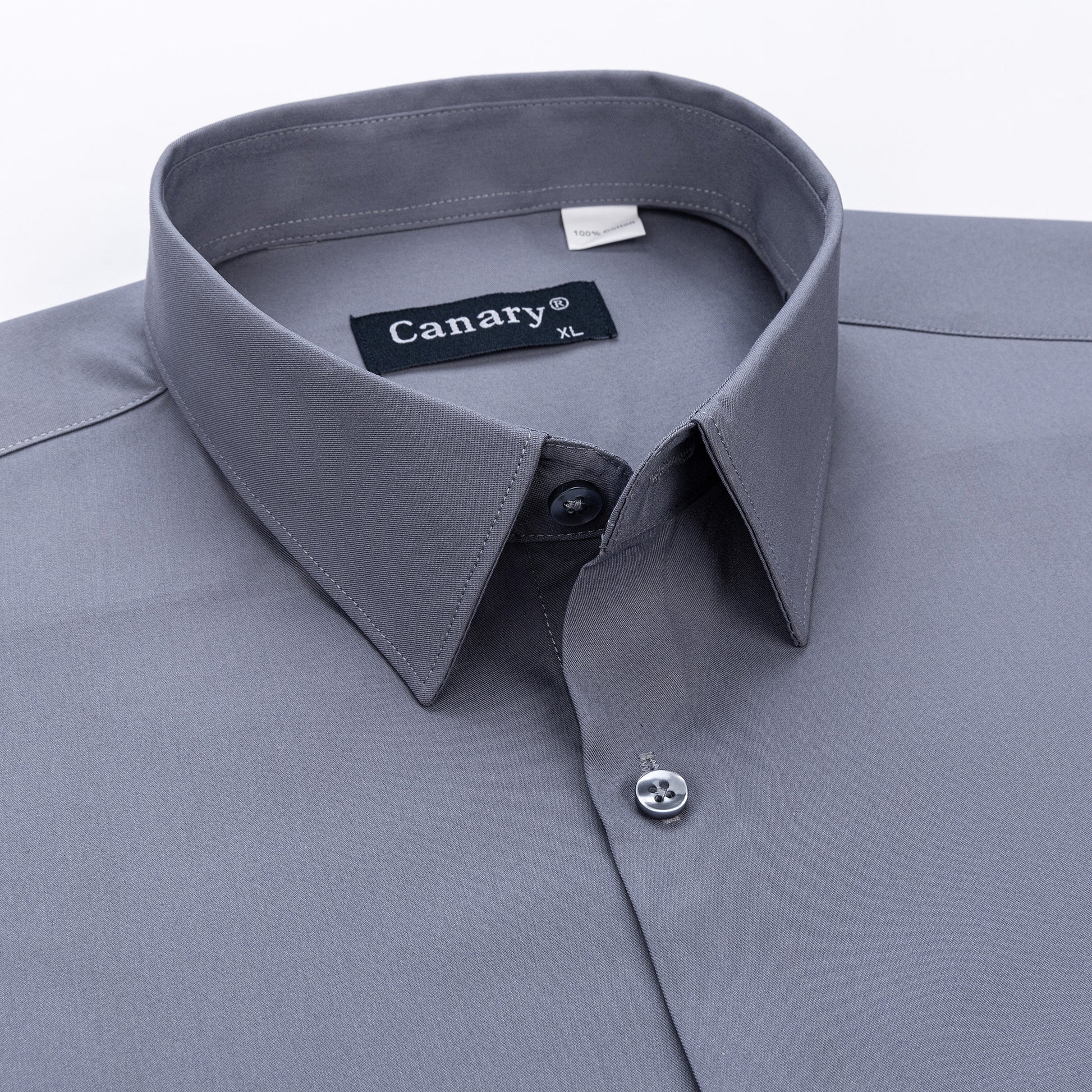 férfi szürke slim fit rugalmas ing gallér kép