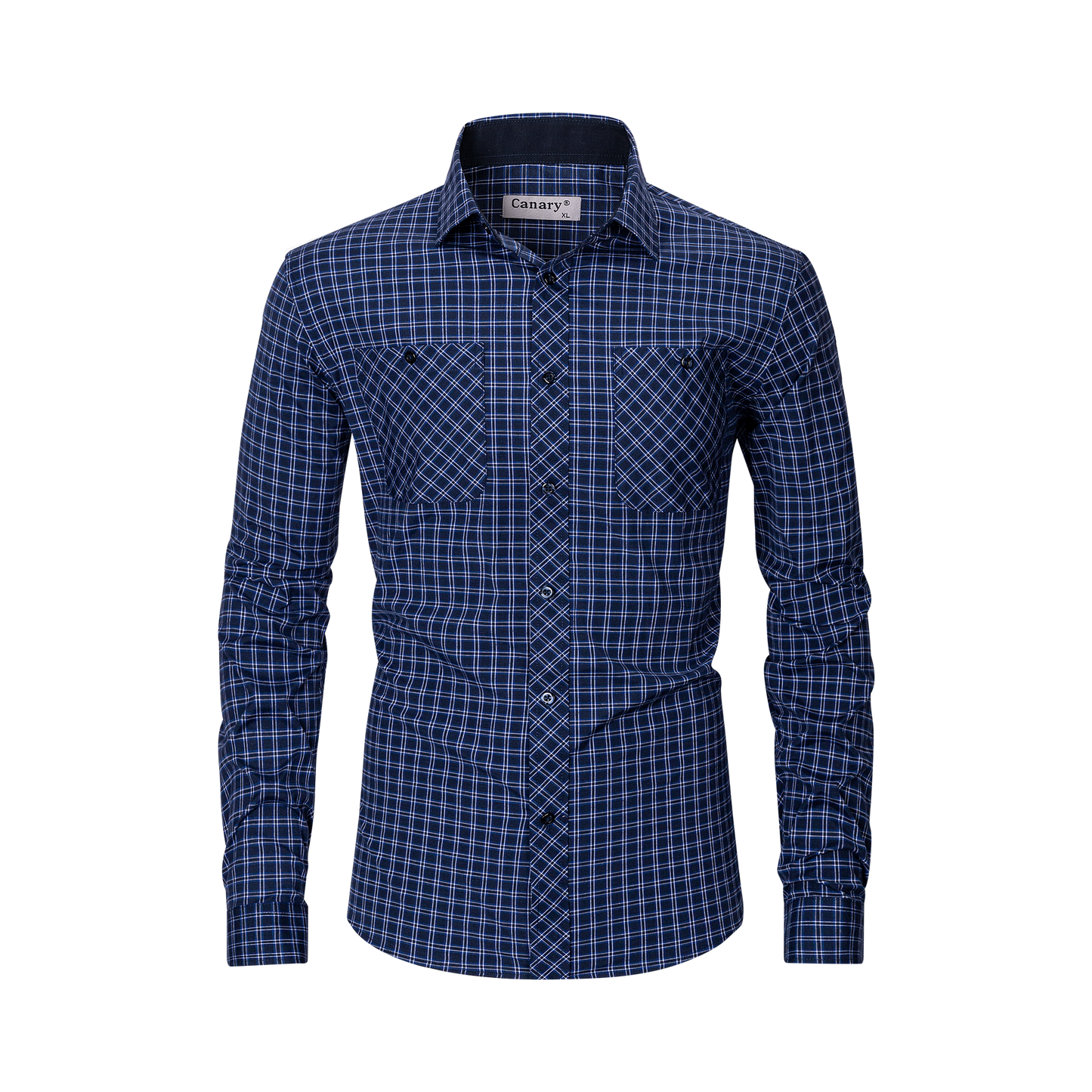 Prérium minőségi kék slim fit kockás férfi ing