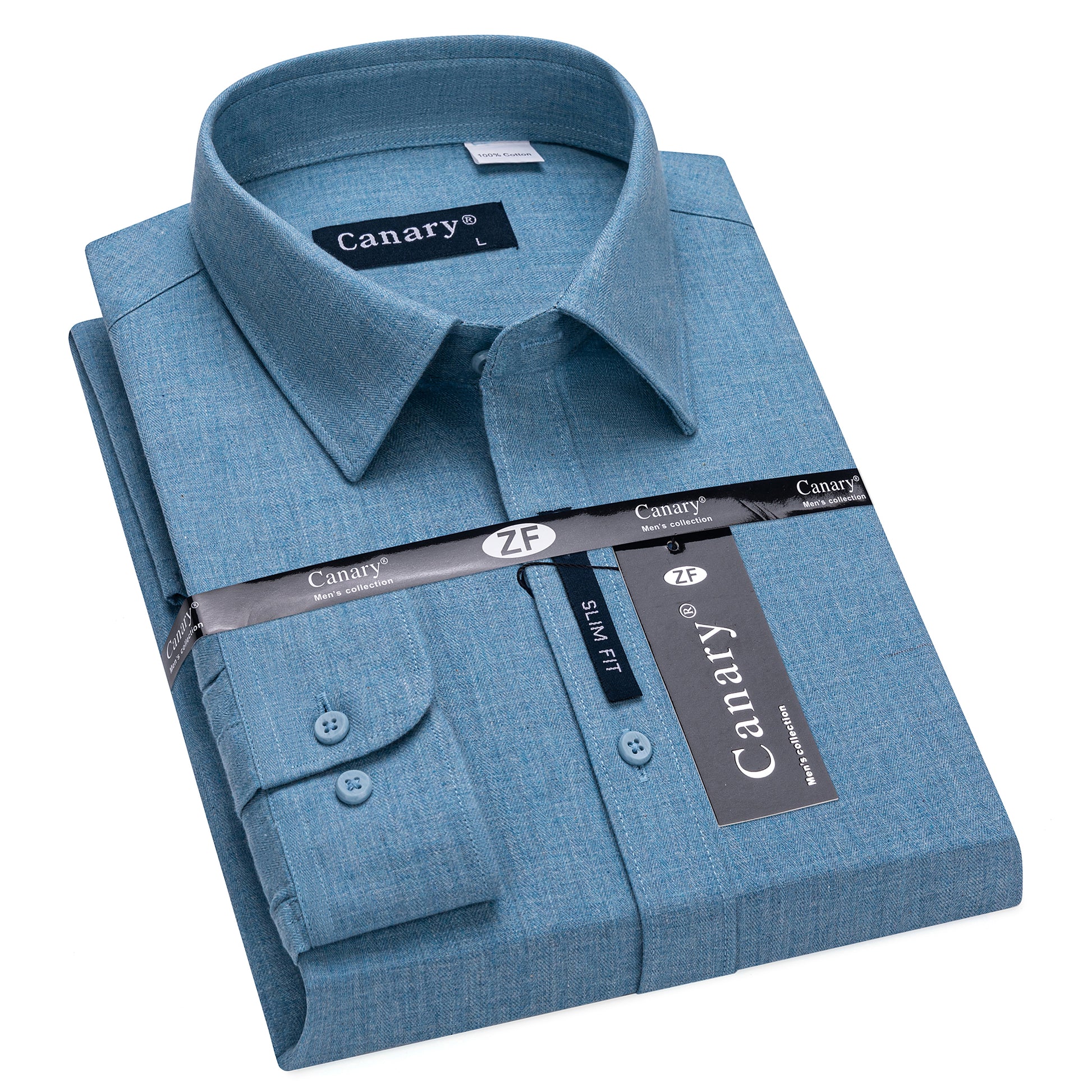 kék színű lenvászon férfi slim fit ing, tökéletes irodai es casual osszeallitasokhoz