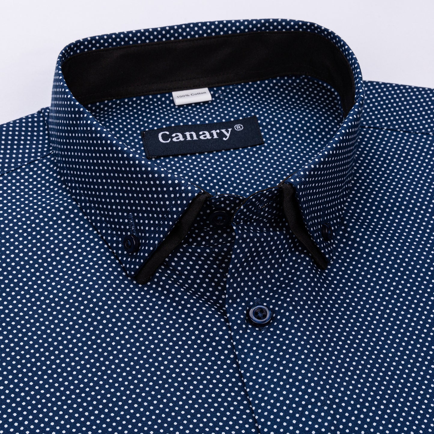 Sötét kék pöttyös slim fit férfi ing  minden méret- Canary Shirt