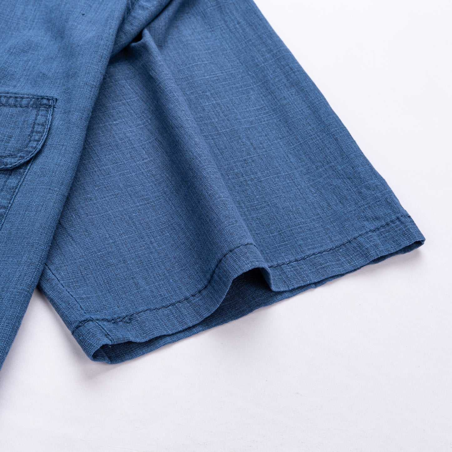 Rövid ujjú kék lenvászon ing nyári napokra