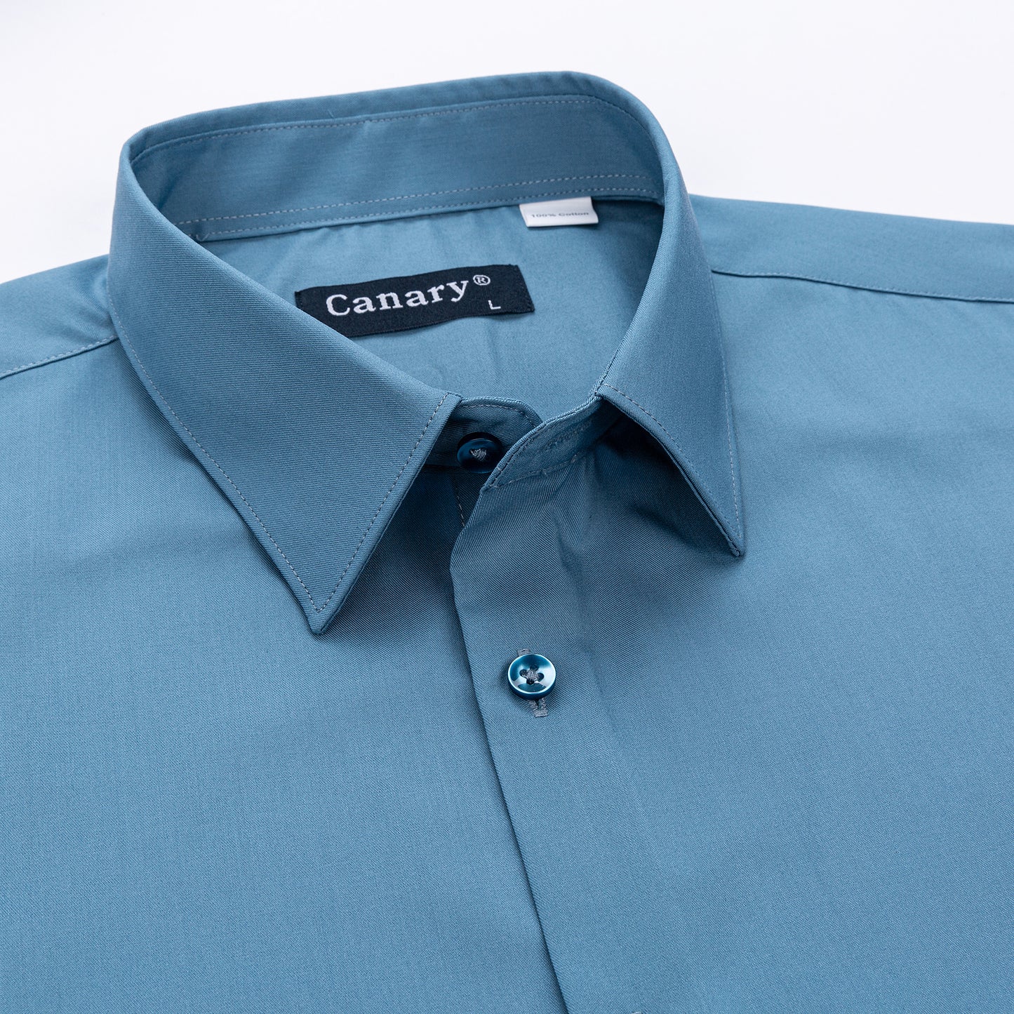 kékeszöld férfi ing gallér slim fit rugalmas férfi ing