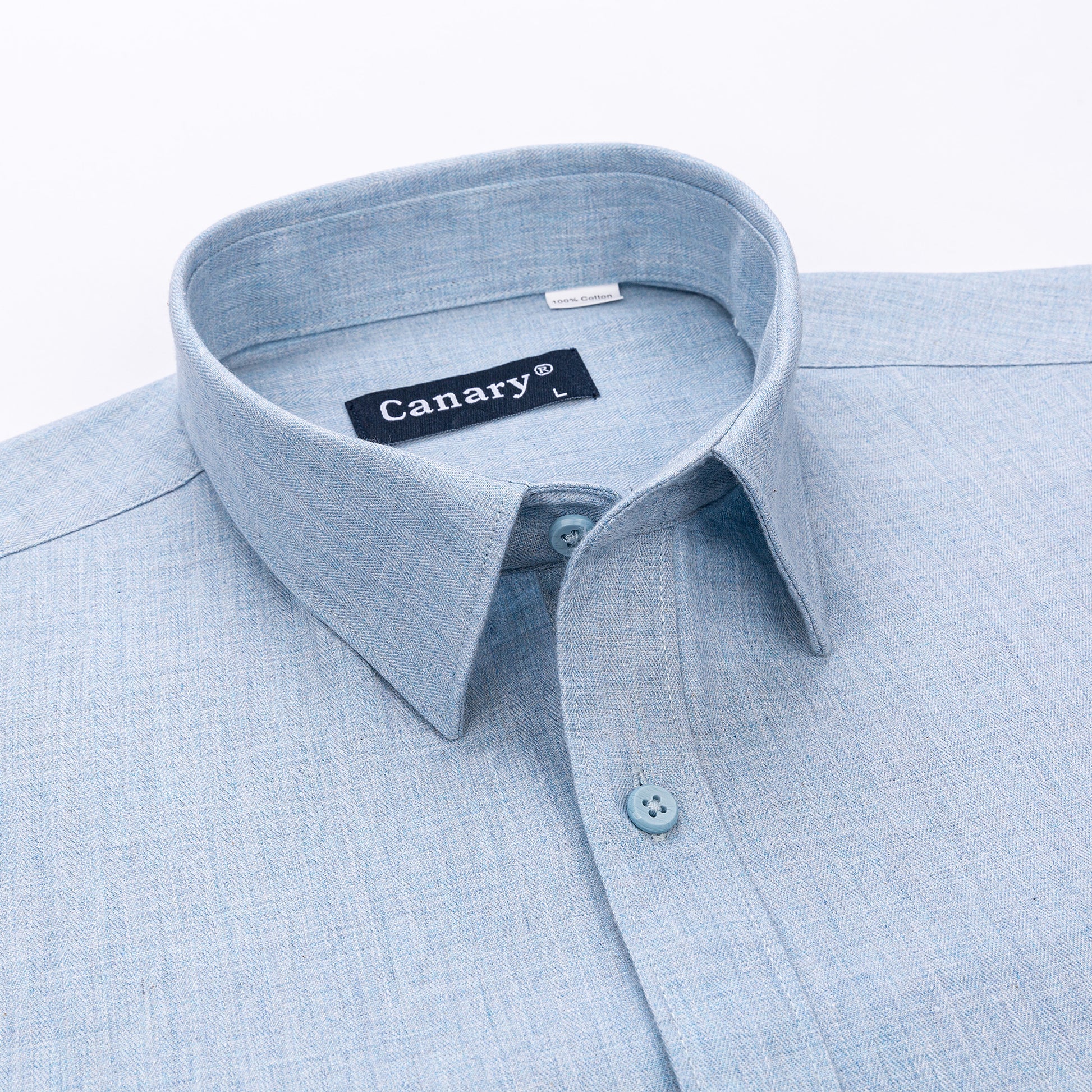 Világos kék férfi slim fit ing, lenvászon, business casual stílus - Canary Shirt