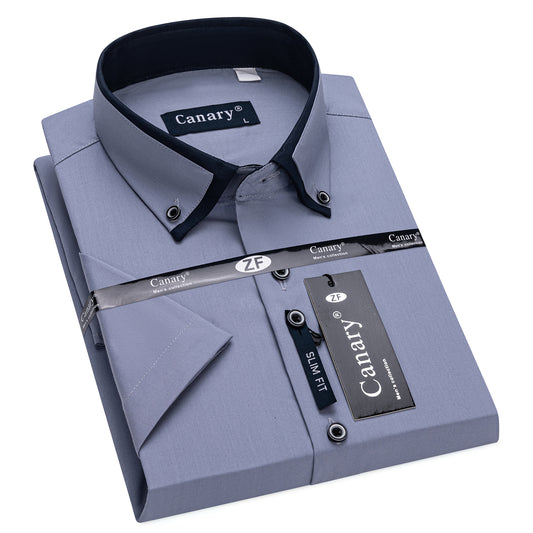 Szürke rövid ujjú férfi ing elegáns alkalmakra