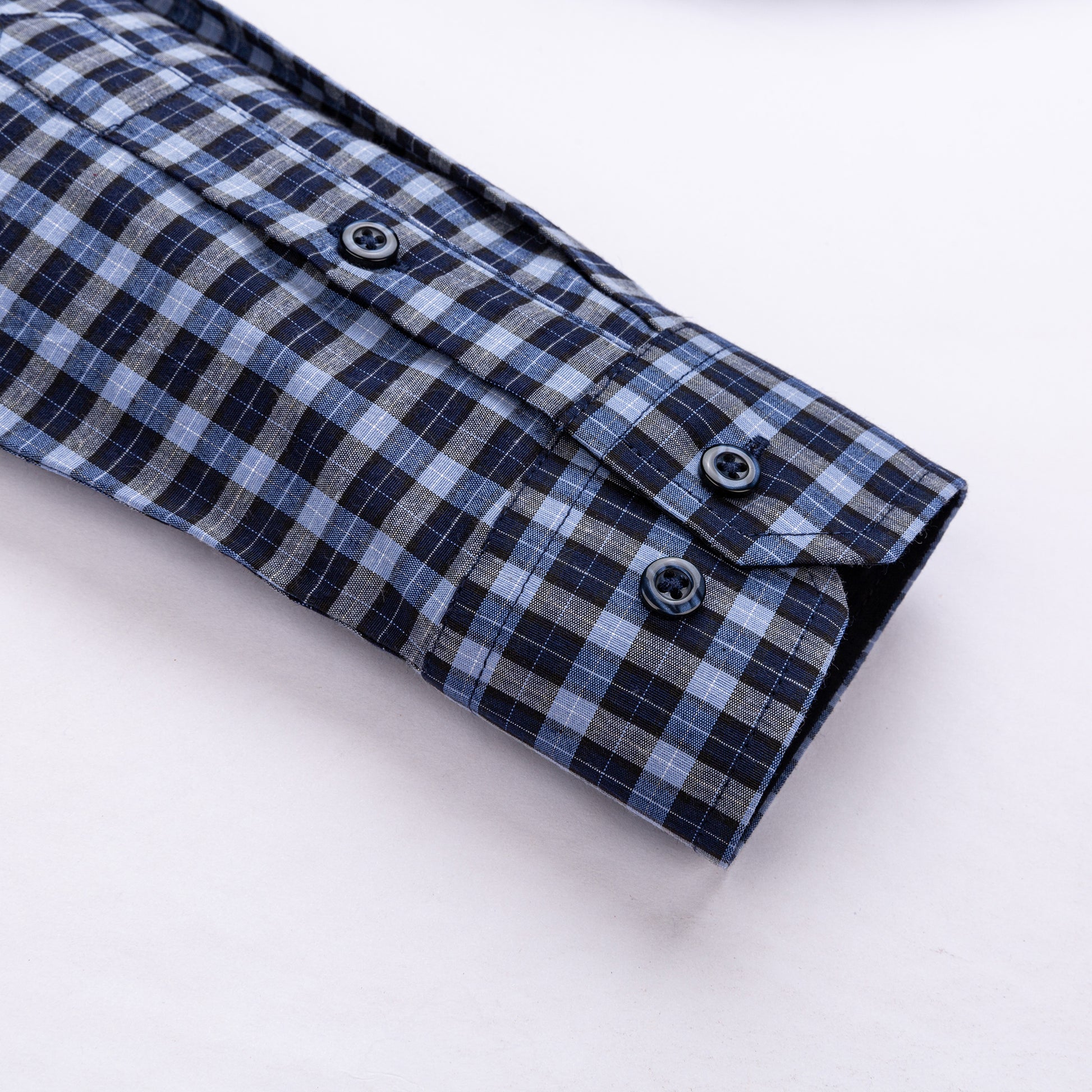 Canary hosszú ujjú kockás férfi ing – mandzsetta közelkép