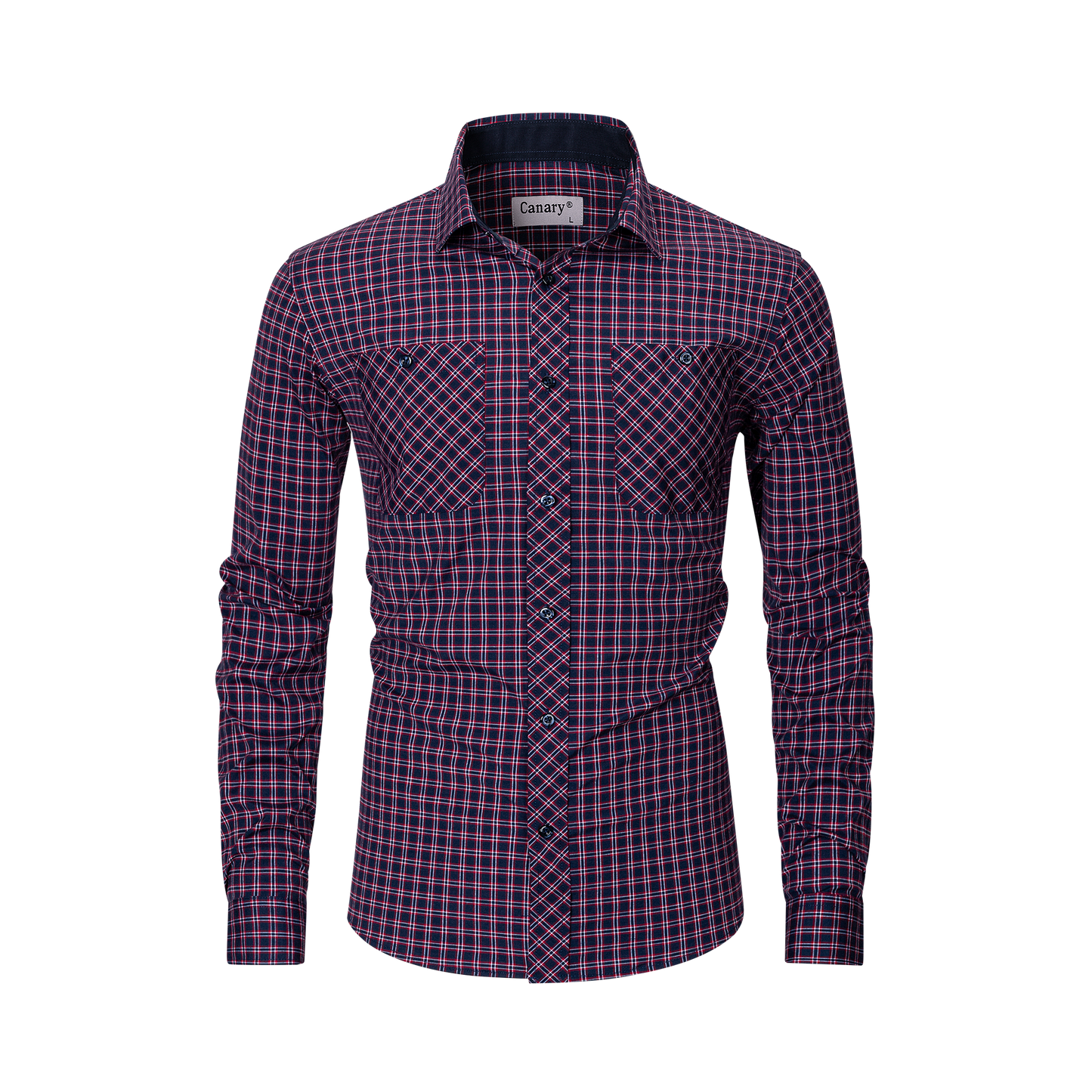 Canary rugalmas lila slim fit férfi ing – előlnézet