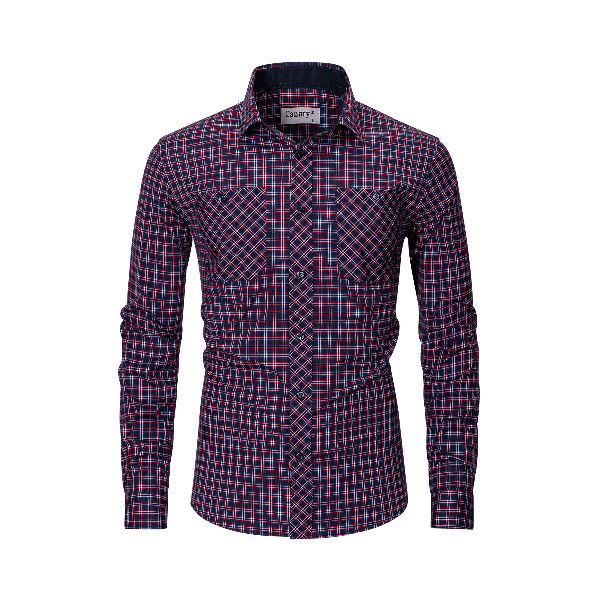 Canary rugalmas lila slim fit férfi ing – előlnézet