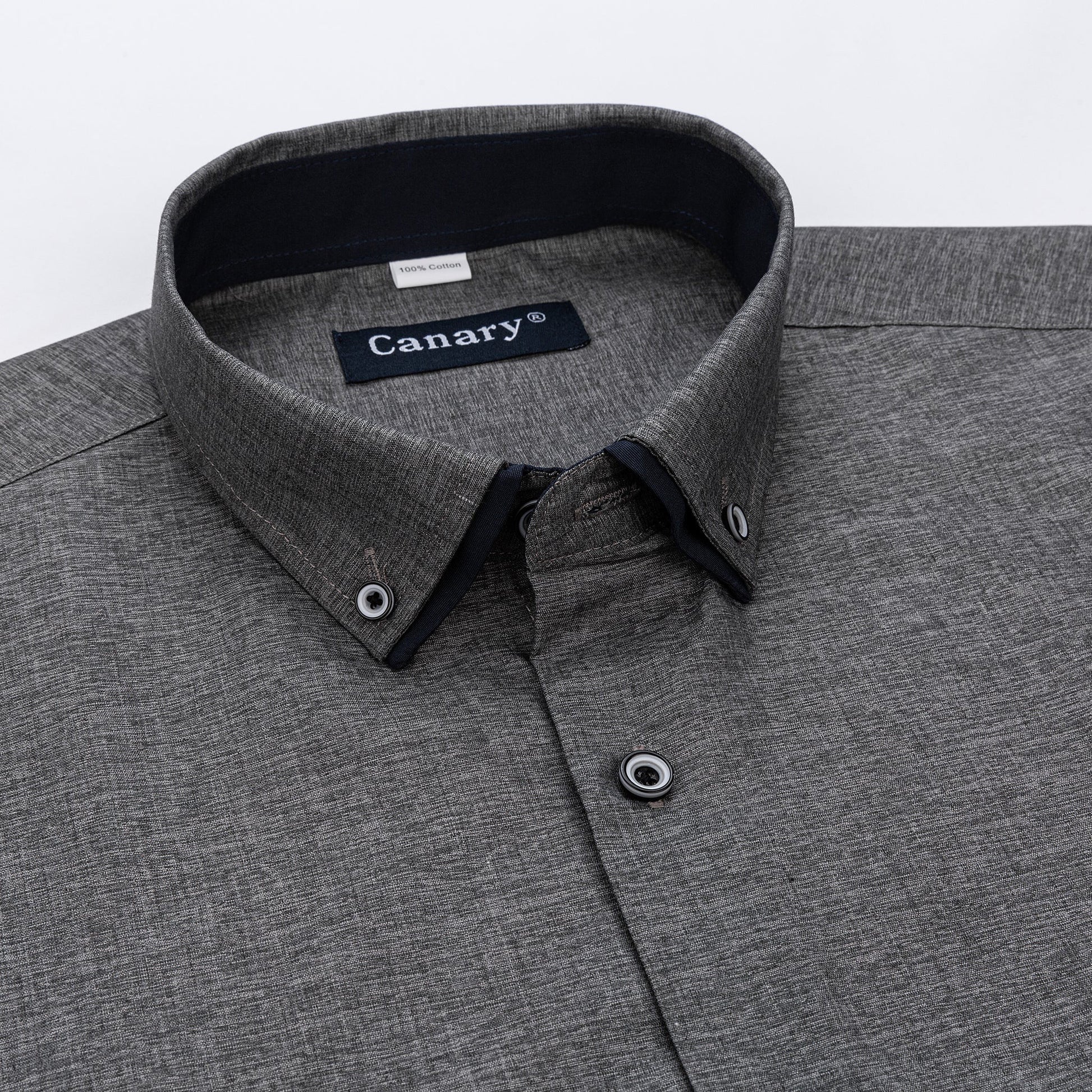 Sötét szürke slim fit nagyméretű ing 4xl-9xl - Canary Shirt