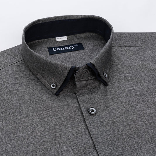 Sötét szürke slim fit nagyméretű ing 4xl-9xl - Canary Shirt