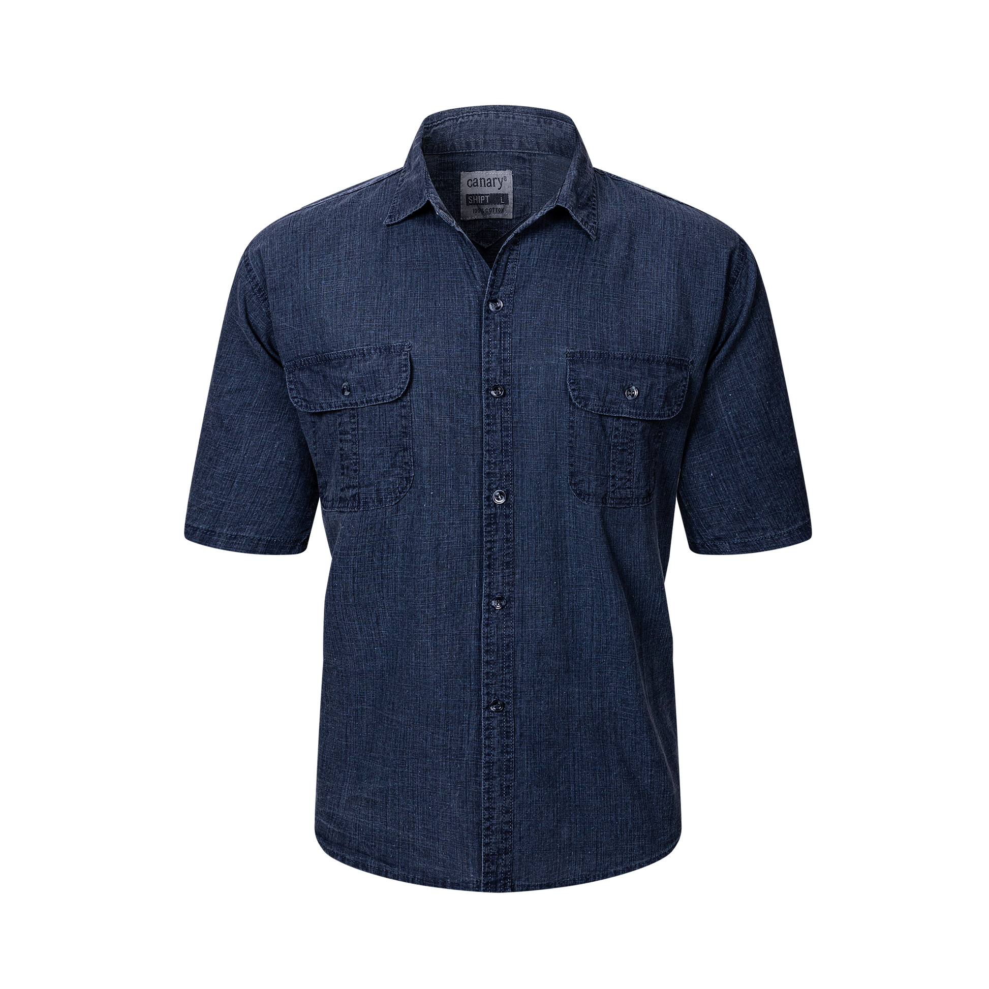 Sötét Kék lenvászon férfi ing nyári napokra