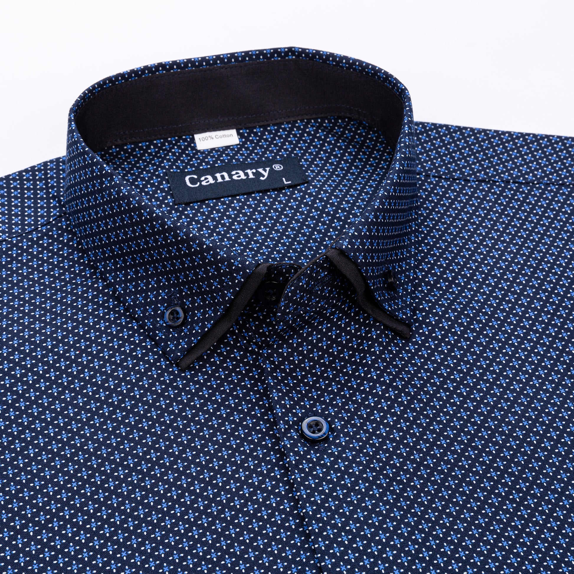 Sötét mintás férfi slim fit ing - Canary Shirt