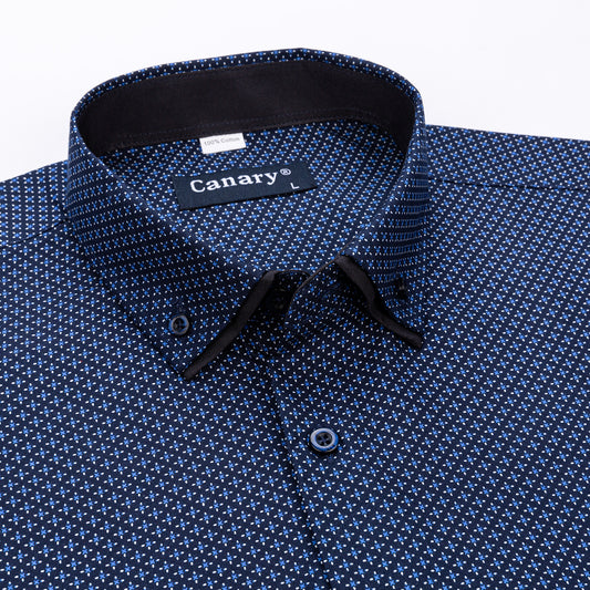 Sötét mintás férfi slim fit ing - Canary Shirt