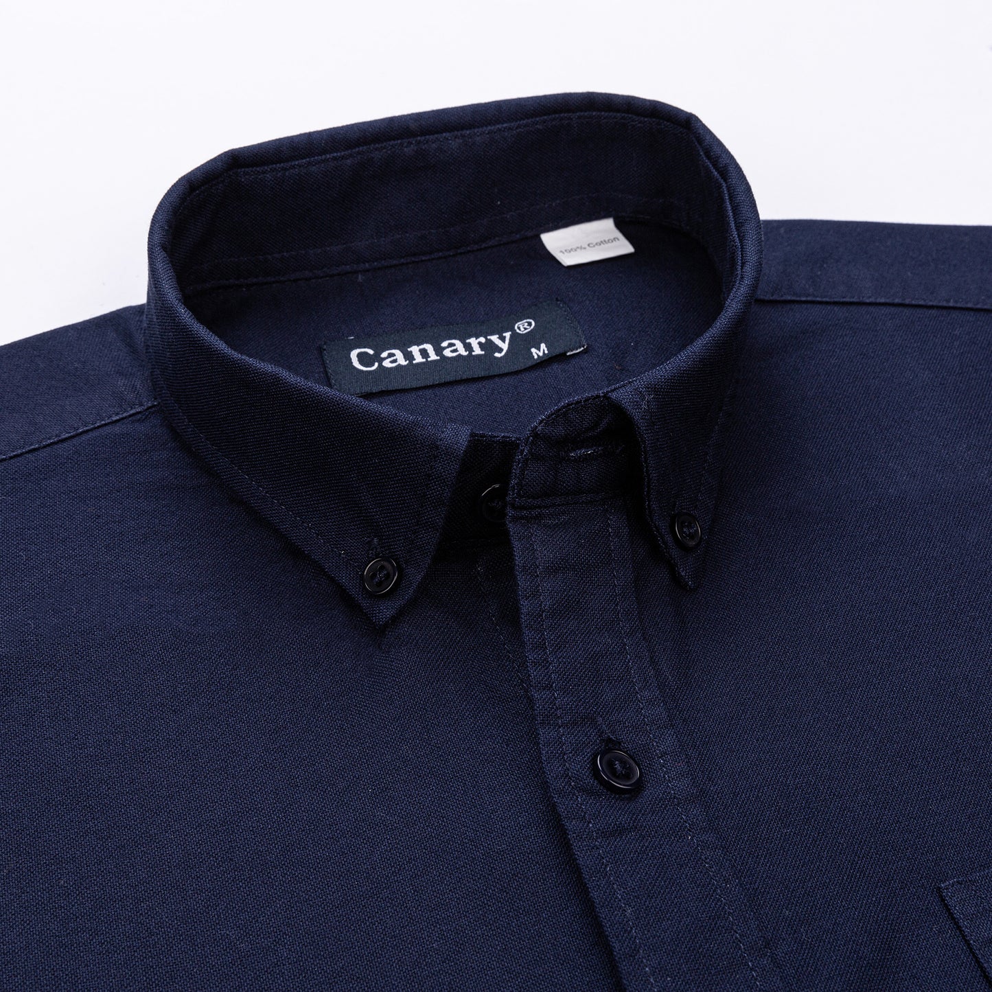 sötétkék oxford ing button-down gallér részlet