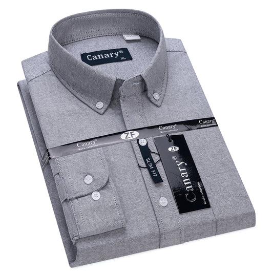 szürke oxford férfi ing slim fit prémium