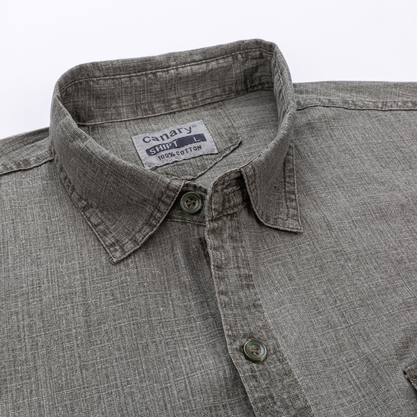 zöld vászon férfi ing - Canary Shirt