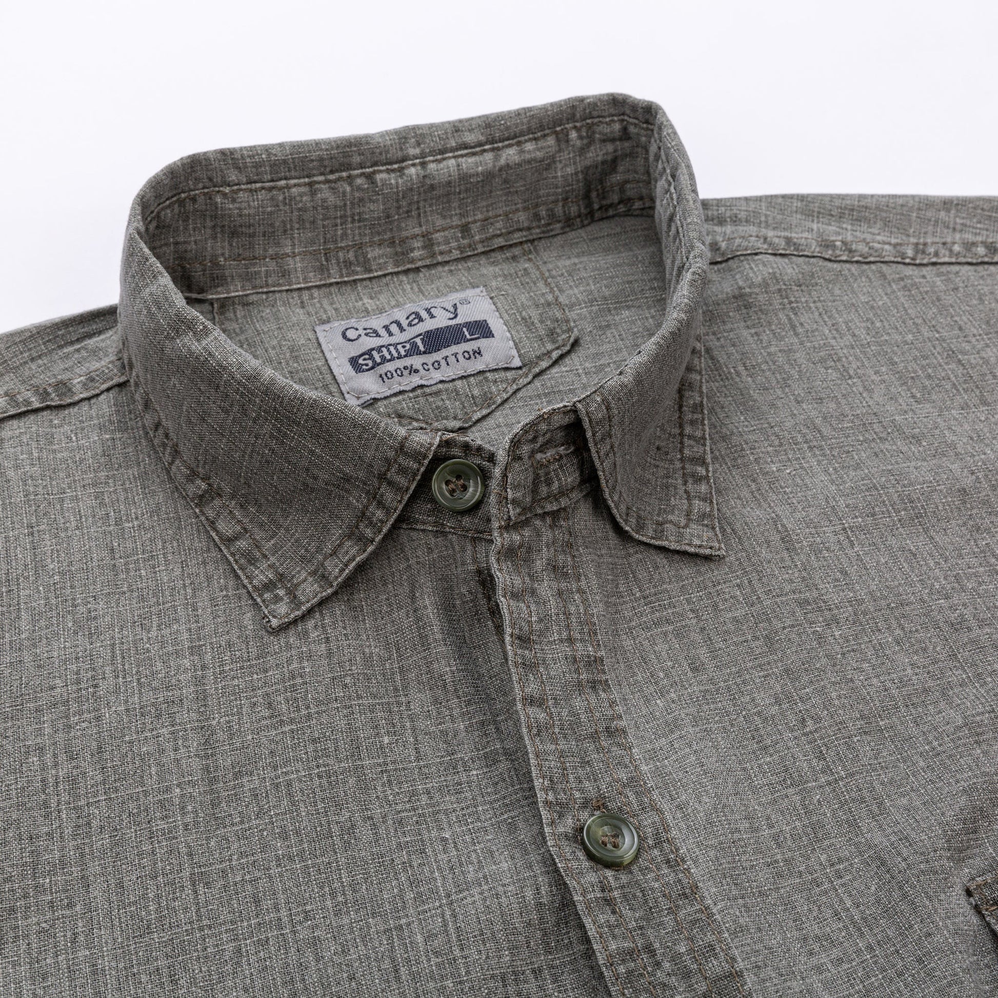 zöld vászon férfi ing - Canary Shirt