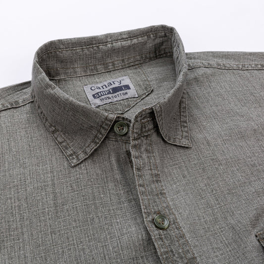 zöld vászon férfi ing - Canary Shirt