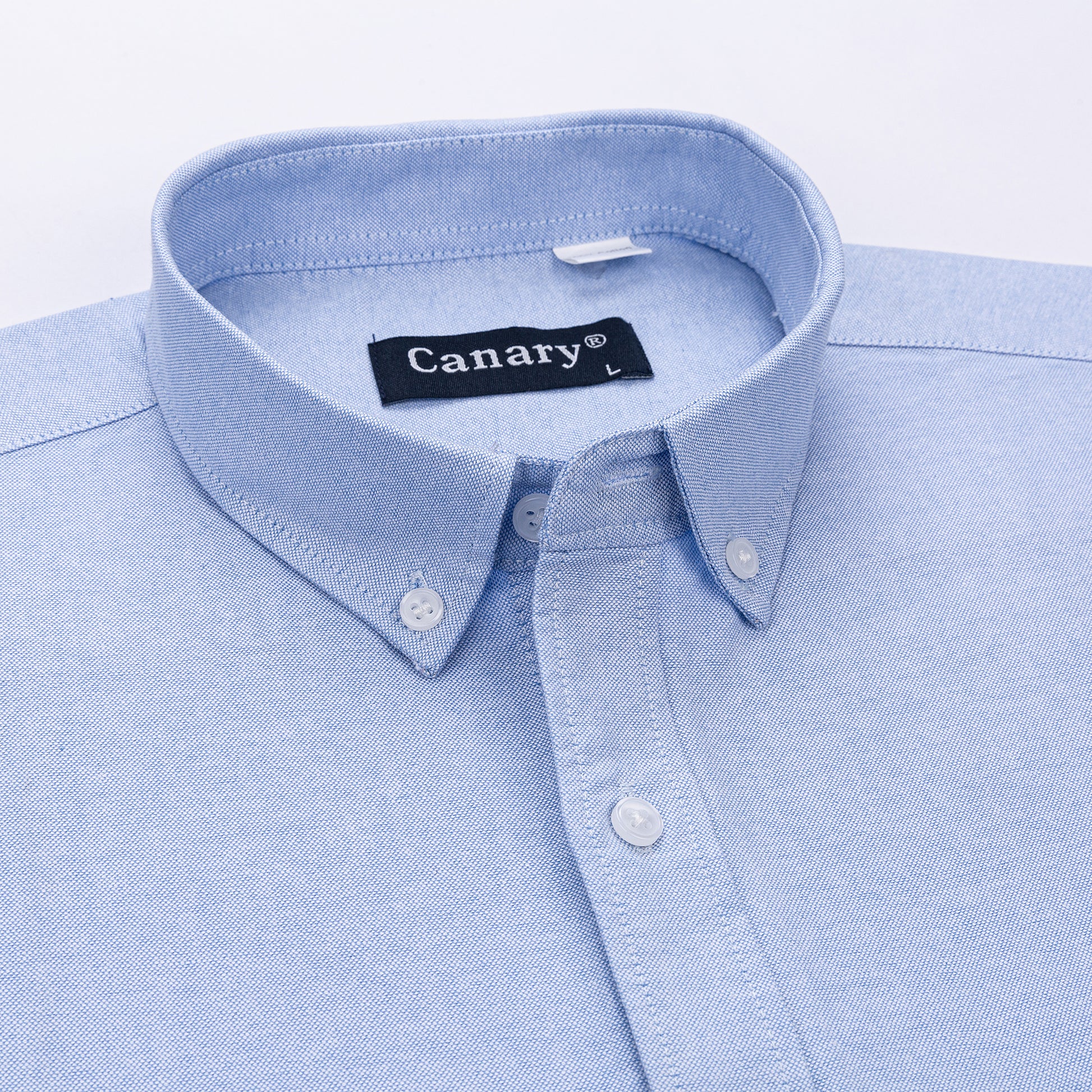 világoskék oxford ing button-down gallér részlet