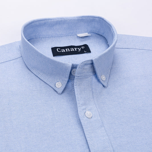 világoskék oxford ing button-down gallér részlet