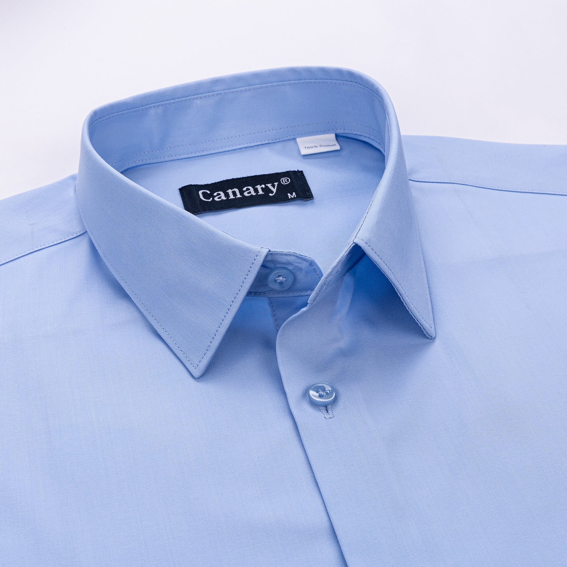 férfi világoskék slim fit férfi rugalmas ing gallér 